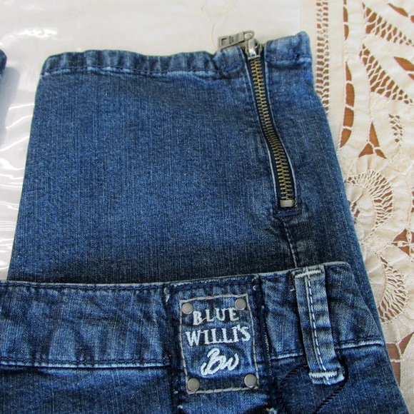 Blue Willi's Danish Design Cropped Blue Jeans Tapered Zipper Leg Danish Size 40 - Picture 9 of 16